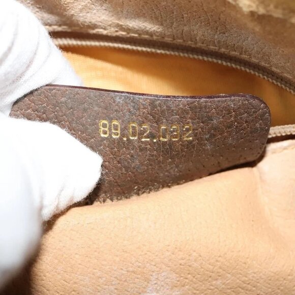 GUCCI GG Supreme Web Sherry Line Bag PVC Beige Gold - Picture 15 of 16